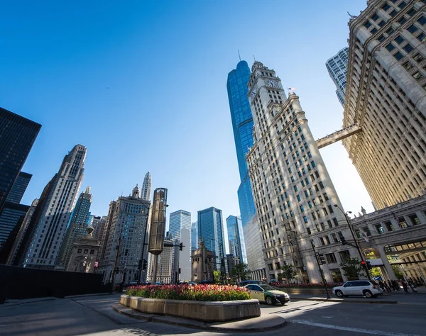 Chicago skyline. Chicago downtown skyline at dusk. — Stock Photo, Image