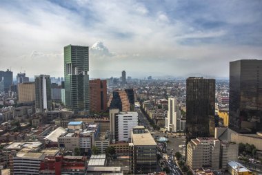 Manzarası Mexico City'de, şehrin havadan görünümü
