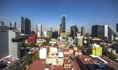 Mexico City'de tarihi bina panoramik görünümü