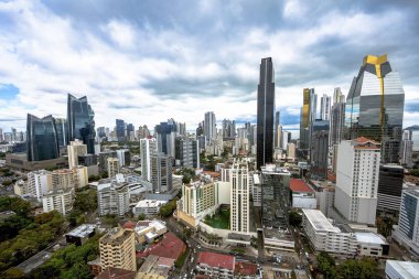 Panama City, Panama modern Skyline havadan görünümü