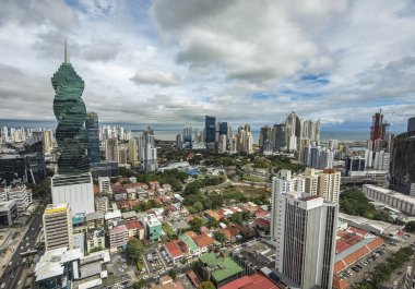 Panama city skyline - modern şehir manzarası - gökdelen Binası panorama -