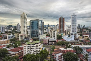 Panama City siluetinin panoramik görünüm