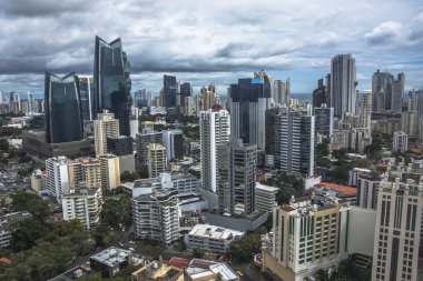 Panama City siluetinin panoramik görünüm