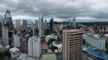 Panama City siluetinin panoramik görünüm