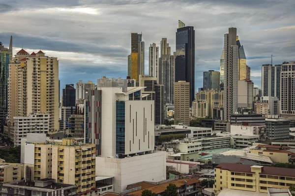 Panama City siluetinin panoramik görünüm — Stok fotoğraf