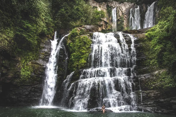 Front View Idyllic Llano Cortes Waterfall Bagaces Costa Rica — Stock Photo, Image
