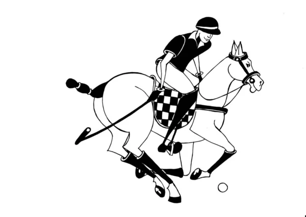 Giocatore di polo su un cavallo — Foto Stock