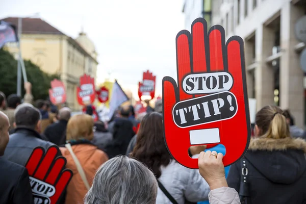 Протест против TTIP — стоковое фото