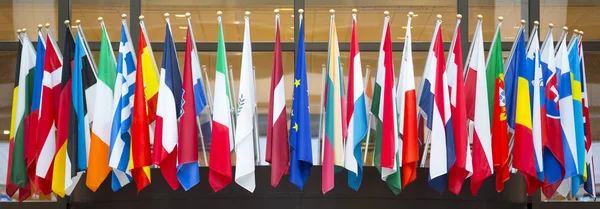 Прапори Євросоюзу — стокове фото