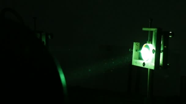Powerful industrial green LASER for research — Stock Video