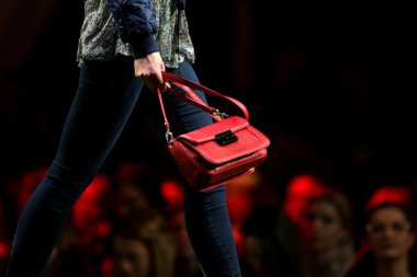 Fashion show runway red purse clipart