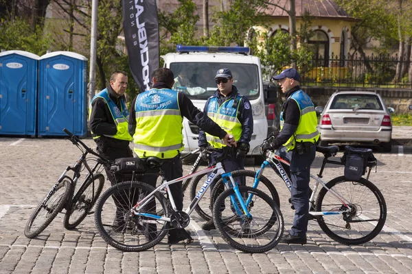 Polizia in bici — Foto Stock