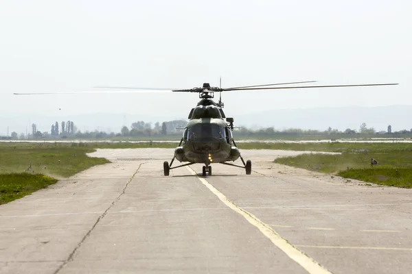 Military helicopter at the airport — Stock Photo, Image
