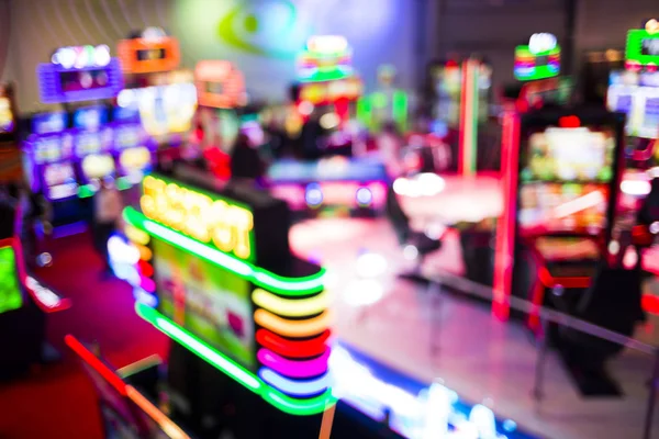 Casino Room Jackpot Spielautomaten defokussiert — Stockfoto