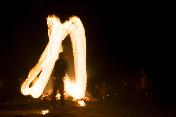 Ritual de fogo Sirni Zagovezni antes da Páscoa — Fotografia de Stock