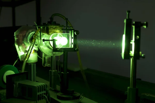 Powerful industrial green LASER for research — Stock Photo, Image