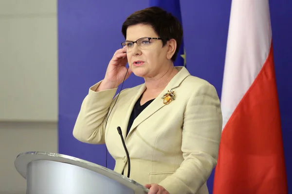Polens statsminister Beata Szydlo – stockfoto