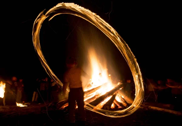 Rituale del fuoco Sirni Zagovezni prima di Pasqua — Foto Stock