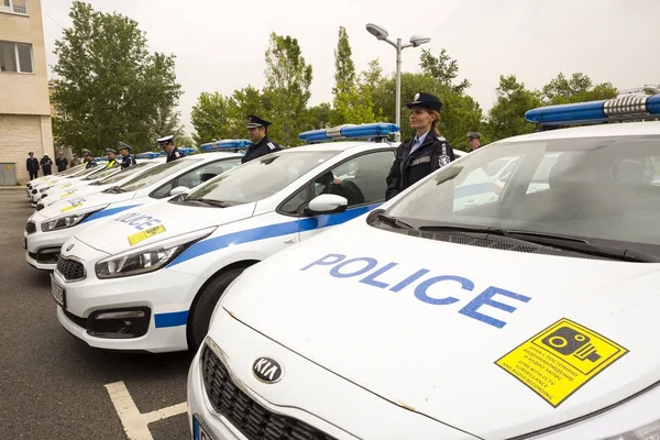 Policiais carros — Fotografia de Stock