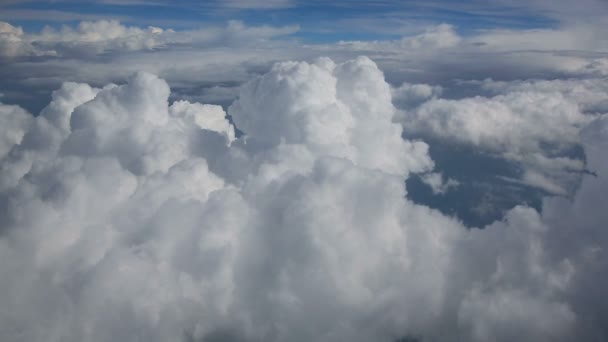 Bílá Oblaka Ptačí Perspektivy Letadla — Stock video
