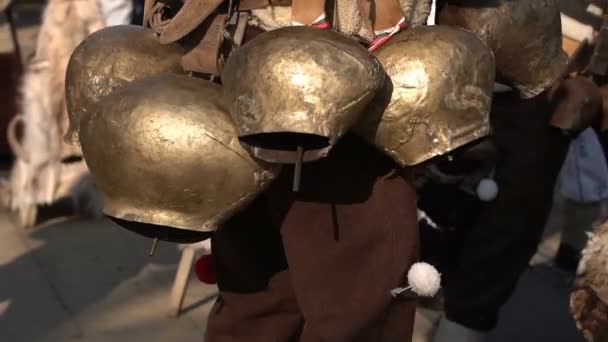 Katılımcıların Uluslararası Festivali Maskeli Balo Oyunları Surva Katılmaktadır Festival Eski — Stok video