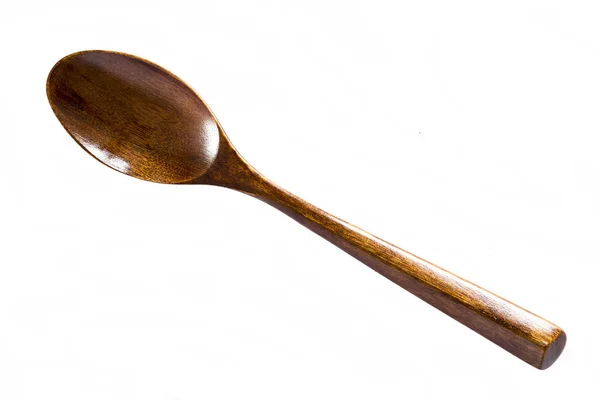 Wooden spoon on white background — Stock Photo, Image