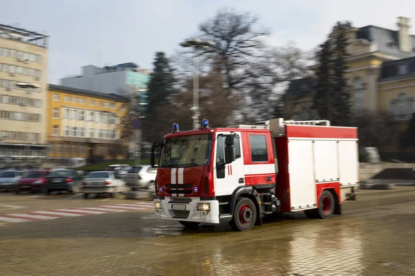 Camion dei pompieri moto offuscata — Foto Stock