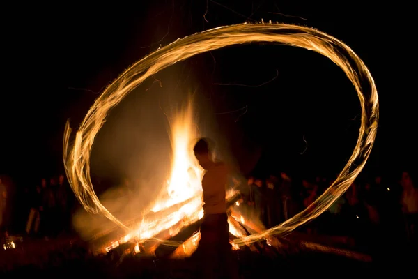 Rituale del fuoco Sirni Zagovezni prima di Pasqua — Foto Stock