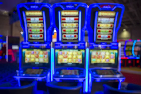 Blurred Slot machines in a casino — Stock Photo, Image