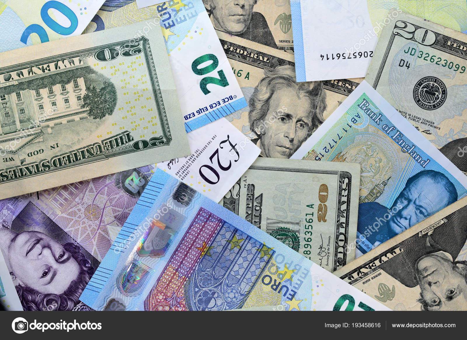 美元英国英镑欧盟欧元——图库图片© Belish #193458616