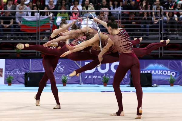 Сборная Украины по художественной гимнастике — стоковое фото
