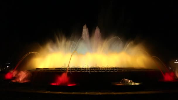 Чарівний фонтан Монжуїк — стокове відео