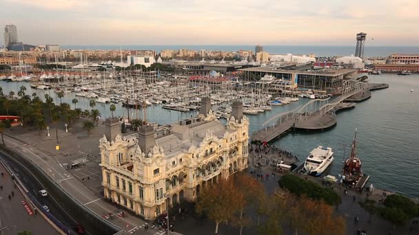 Bahía Marina en Barcelona — Vídeos de Stock