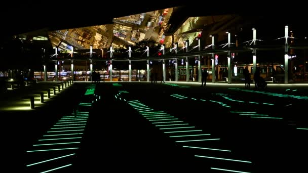 Luminous square of Barcelona — Stock Video