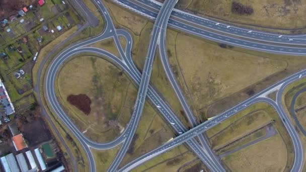 The road junction from above — Stock Video