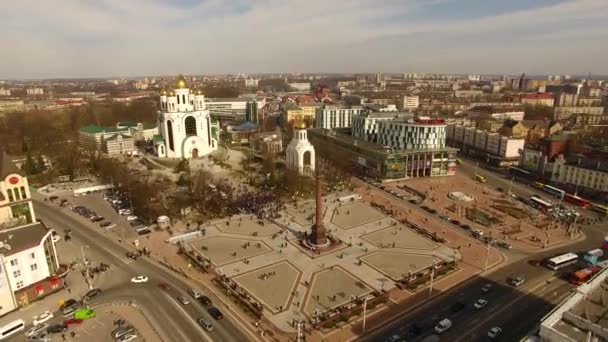 Всероссийский митинг против коррупции власти в Калининграде — стоковое видео