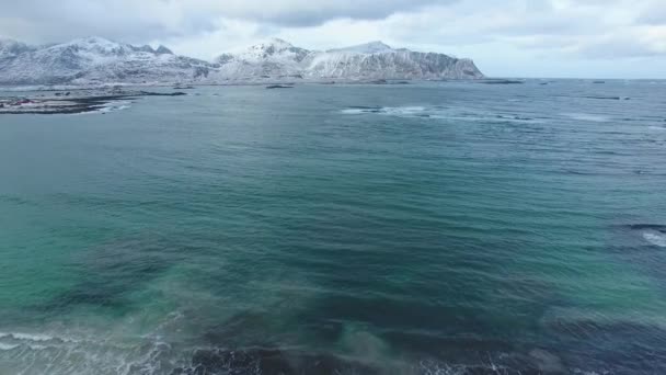 Rambergstranda plaj Lofoten Adaları — Stok video