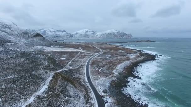 Scagsanden strand in Lofoten eilanden — Stockvideo