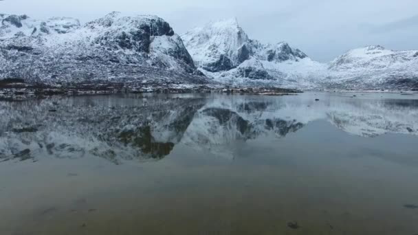 Paesaggio invernale norvegese a Lofoten — Video Stock