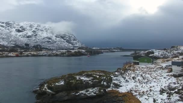 Paesaggio invernale norvegese — Video Stock