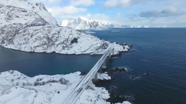 Most Lofoten ostrovy — Stock video