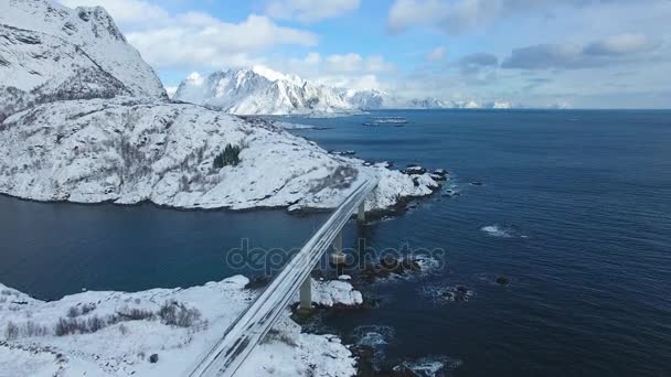 Lofoten köprü Adaları — Stok video