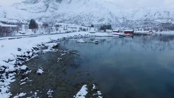 Fishing village in Lofoten — Stock Video