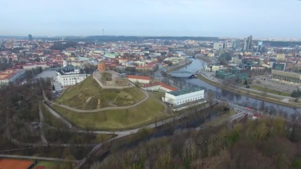 Вежі Гедиміна, Вільнюс — стокове відео
