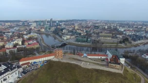 Gediminas kule, vilnius — Stok video