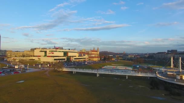 Vista aérea del centro de Vilna — Vídeo de stock