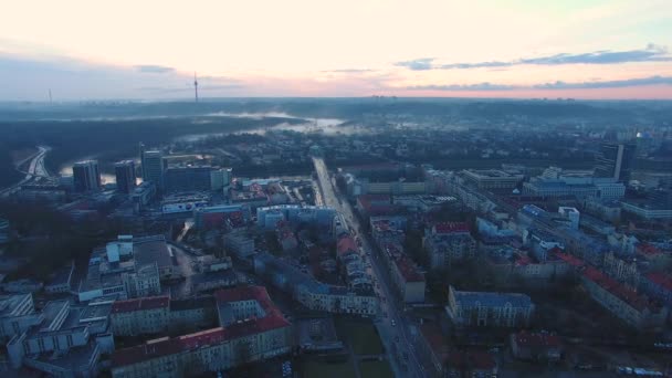 Vilna ciudad, vista desde arriba — Vídeo de stock