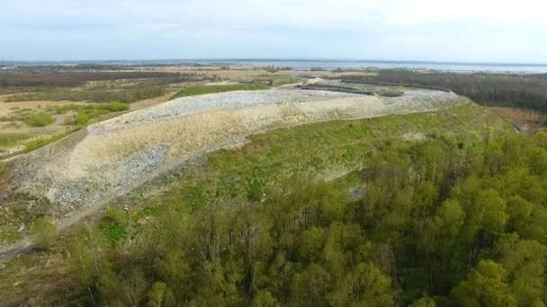 Ogromny śmietnik na skraju lasu — Wideo stockowe