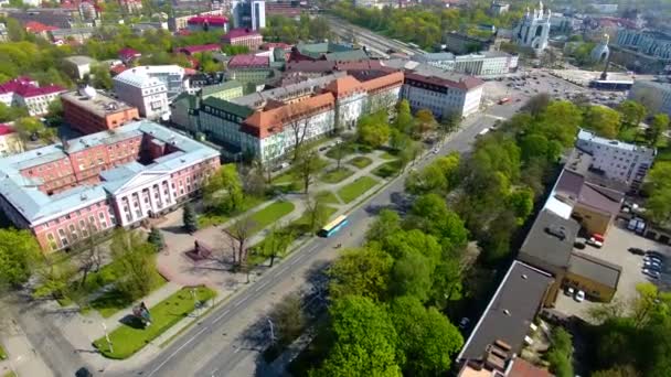 Sokağın Kaliningrad, havadan görünümü — Stok video
