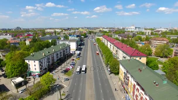 Вид с воздуха на Калининград — стоковое видео